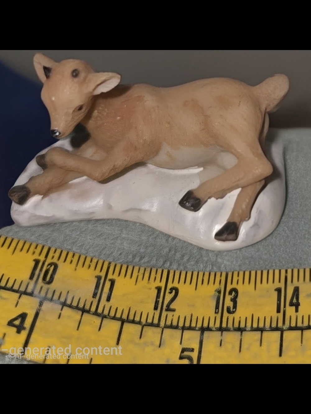 Vintage Lemax Sleeping Laying Down DEER FAWN Animal Christmas Village figurine